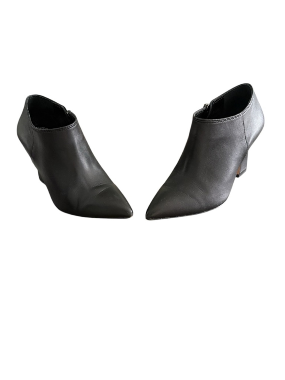 Vince Camuto Black Pointed Leather Ankle Booties
